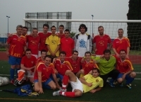 Victoria del equipo de fútbol de la AVT en un partido amistoso en Getafe