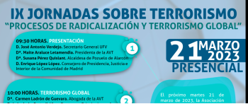 La AVT celebra las Jornadas Procesos de radicalización y terrorismo global en la UFV el 21 de marzo